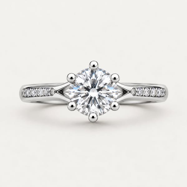 Sterling Silver 925 Solitaire Ring with Brilliant Centre Stone