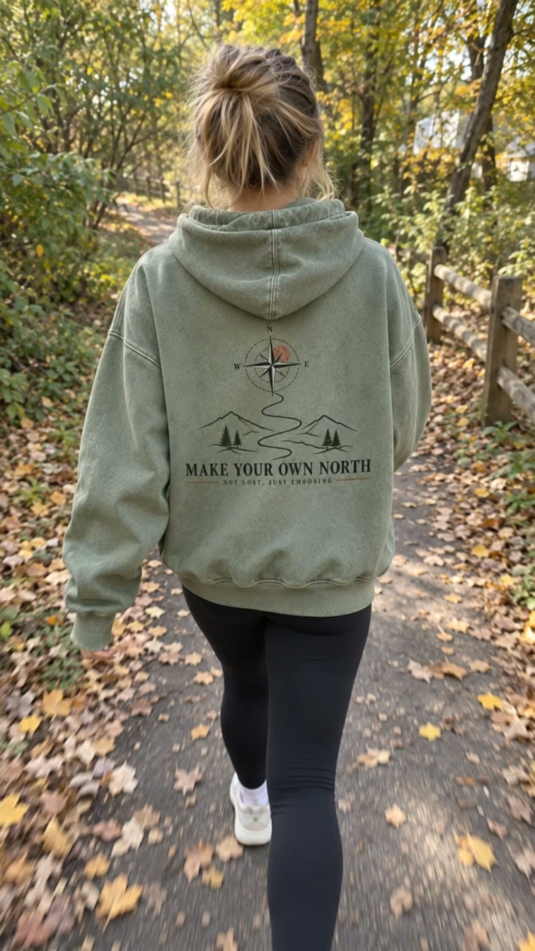 Make Your Own North Mountain Compass Washed Graphic Hoodie