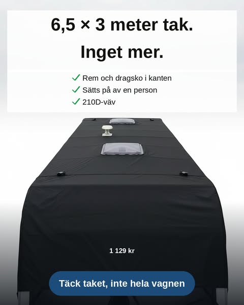 6,5 × 3 meter tak. Inget mer.