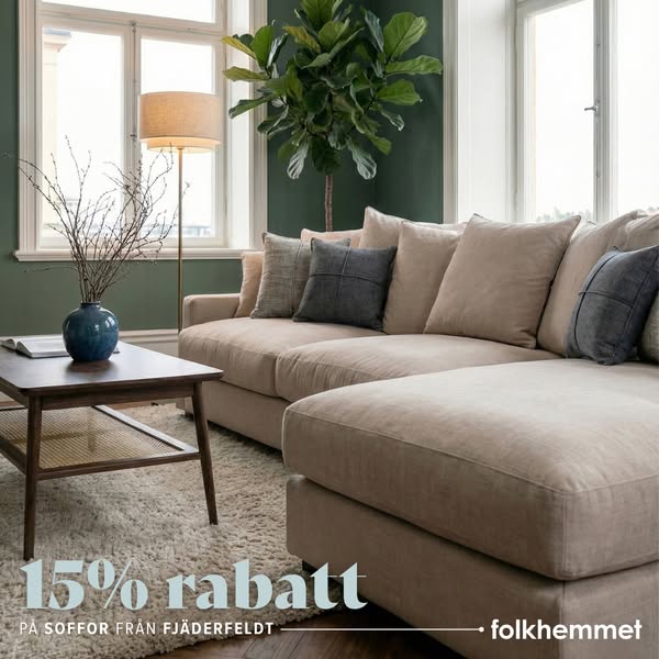 Spara 15% på din nya soffa!