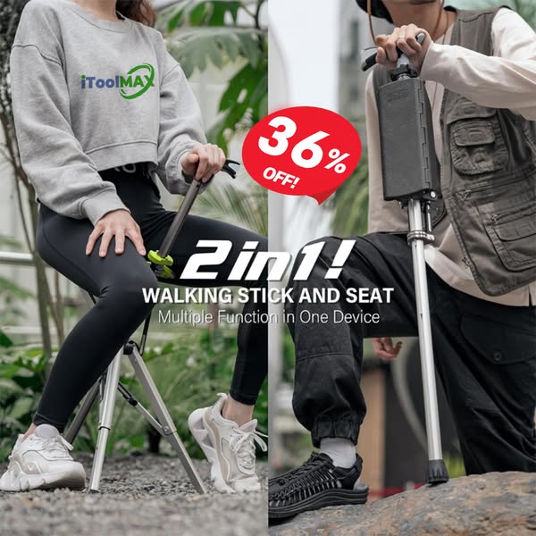 2-IN-1 Folding Walking Stick with Seat36% OFF