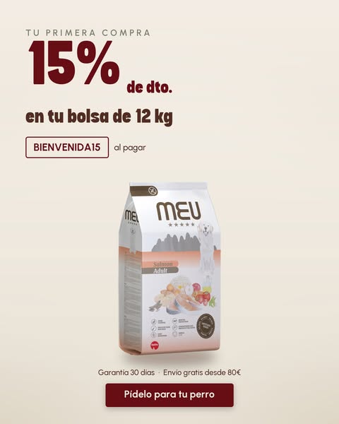 15% en tu primera bolsa de 12 kg