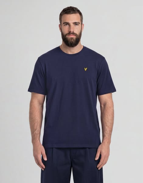 Cotton Crew Neck T-Shirt - Navy