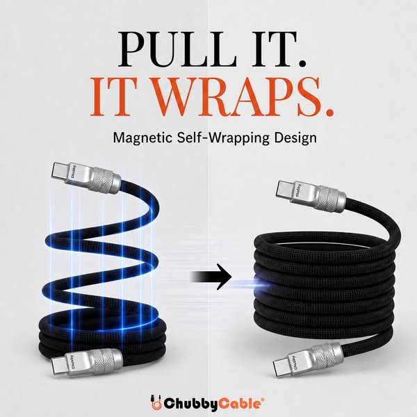 240W Magnetic Braided USB-C Fast Charging Cable | ChubbyCable