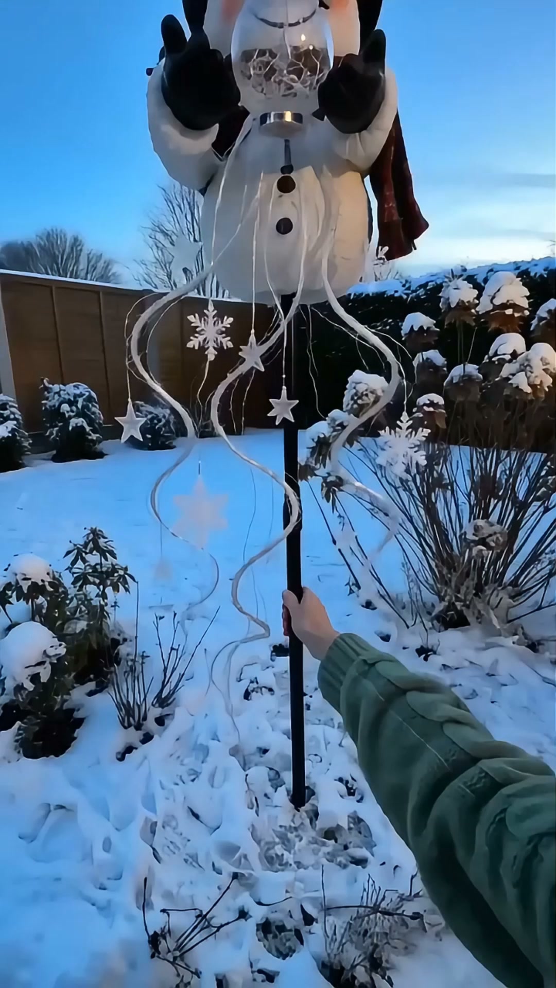 Lampe de jardin LED Snowman Magic Fountain