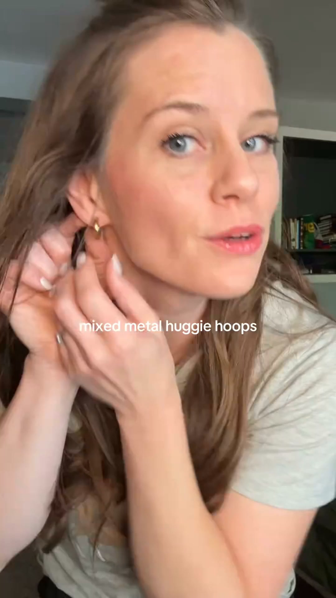 Mixed-Metal Chunky Huggie Hoops