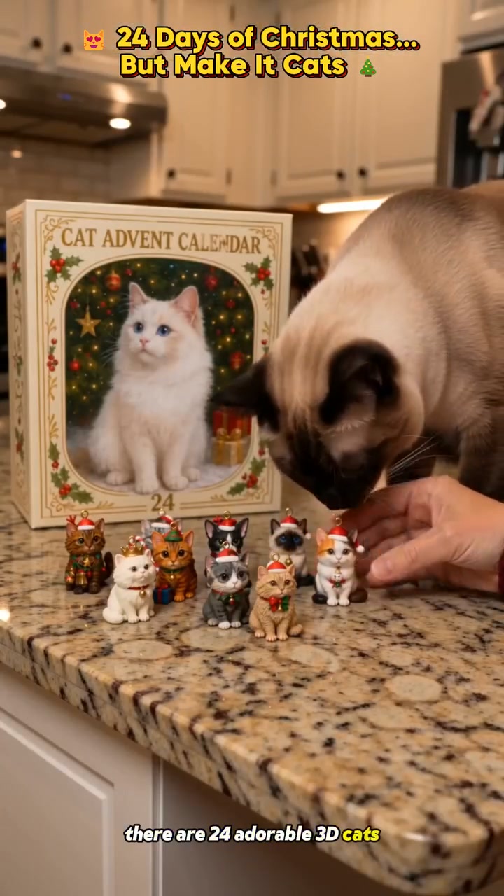 2026 Cat Advent Calendar Gift for Adults Friends Cat Owners and Lovers Christmas Holiday Countdown Gift 24 Designs Cats Charm Christmas