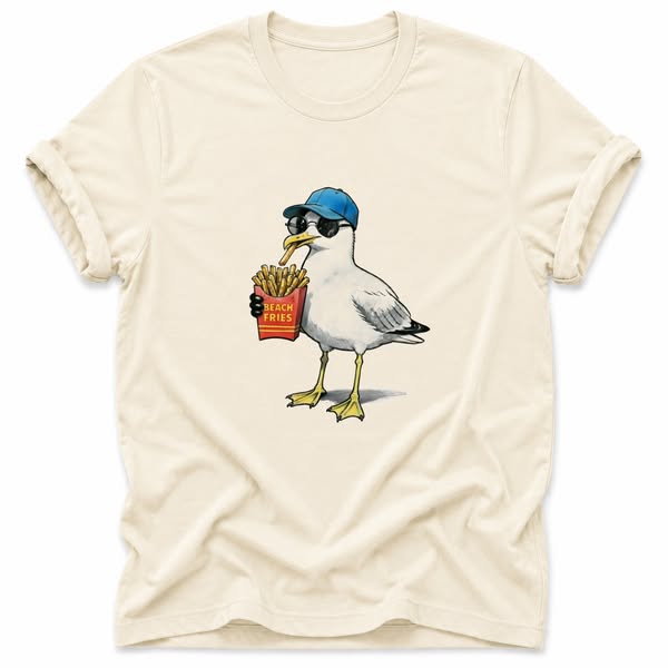 French Fries Seagull – Unisex T-Shirt