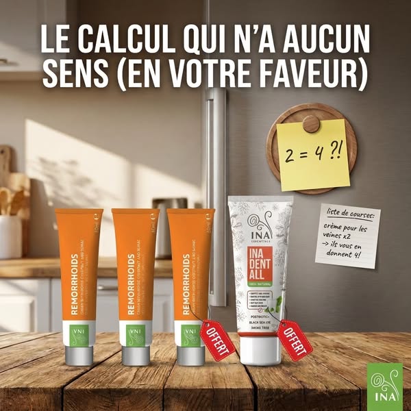 2 achetés, 1 offert, plus un dentifrice offert
