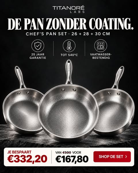 De pan zonder coating.