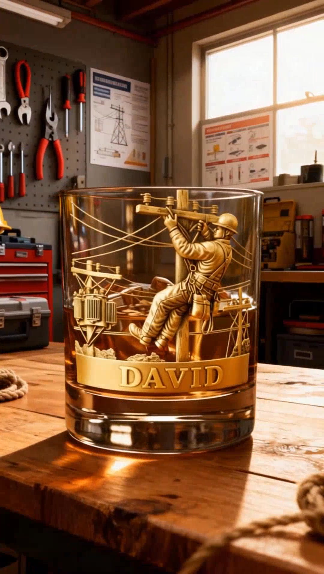 Lineman Round Whiskey Glass
