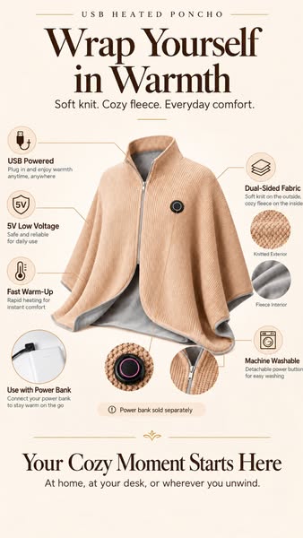 Wearable Heated Blanket – Cozy Hands-Free Warmth
