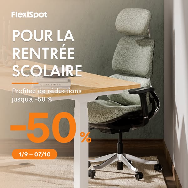 FlexiSpot Rentrée – Jusqu'à -50% sur le cadre