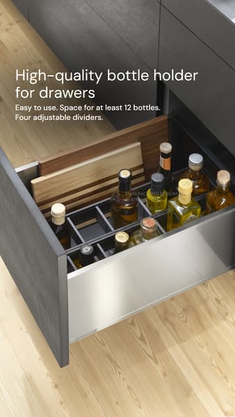 Organisation system for the bottle drawer