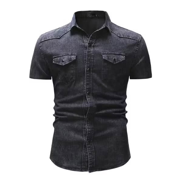 Men's Vintage Denim Short Sleeve Shirt 47012502X