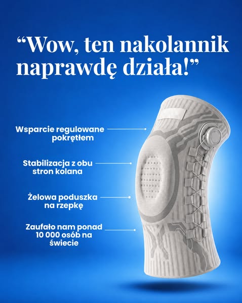 Opaska stabilizująca na kolano z pokrętłem
