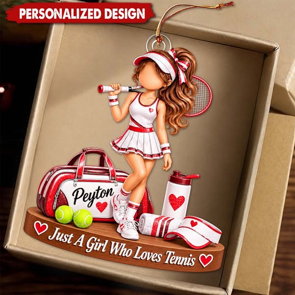 Personalized Tennis Girl Player Ornament