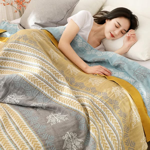 Ownkoti Cotton Wheat Ear Print Reversible Quilt