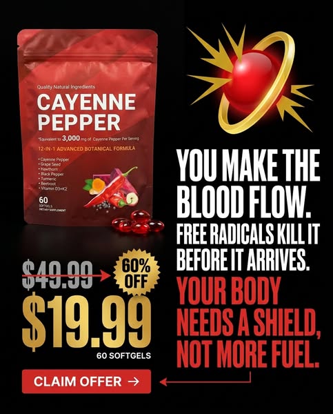 You make the blood flow. Free radicals kill it before it arrives. Your body needs a shield, not more fuel.