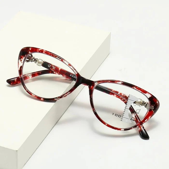 WOMEN'S LADIES FASHIONABLE CAT EYE ZOOM HD ANTI-BLUE LIGHT READING GLASSES