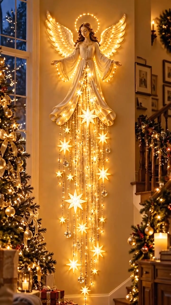 Bring a Little Heaven Home This Christmas — Angel Blessing Starfall Wall Light