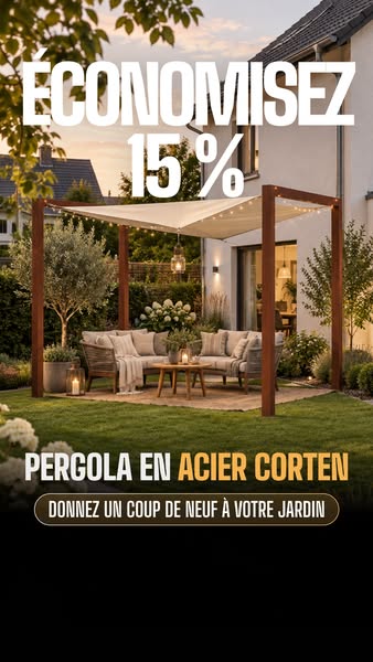 15 % de réduction sur les pergolas