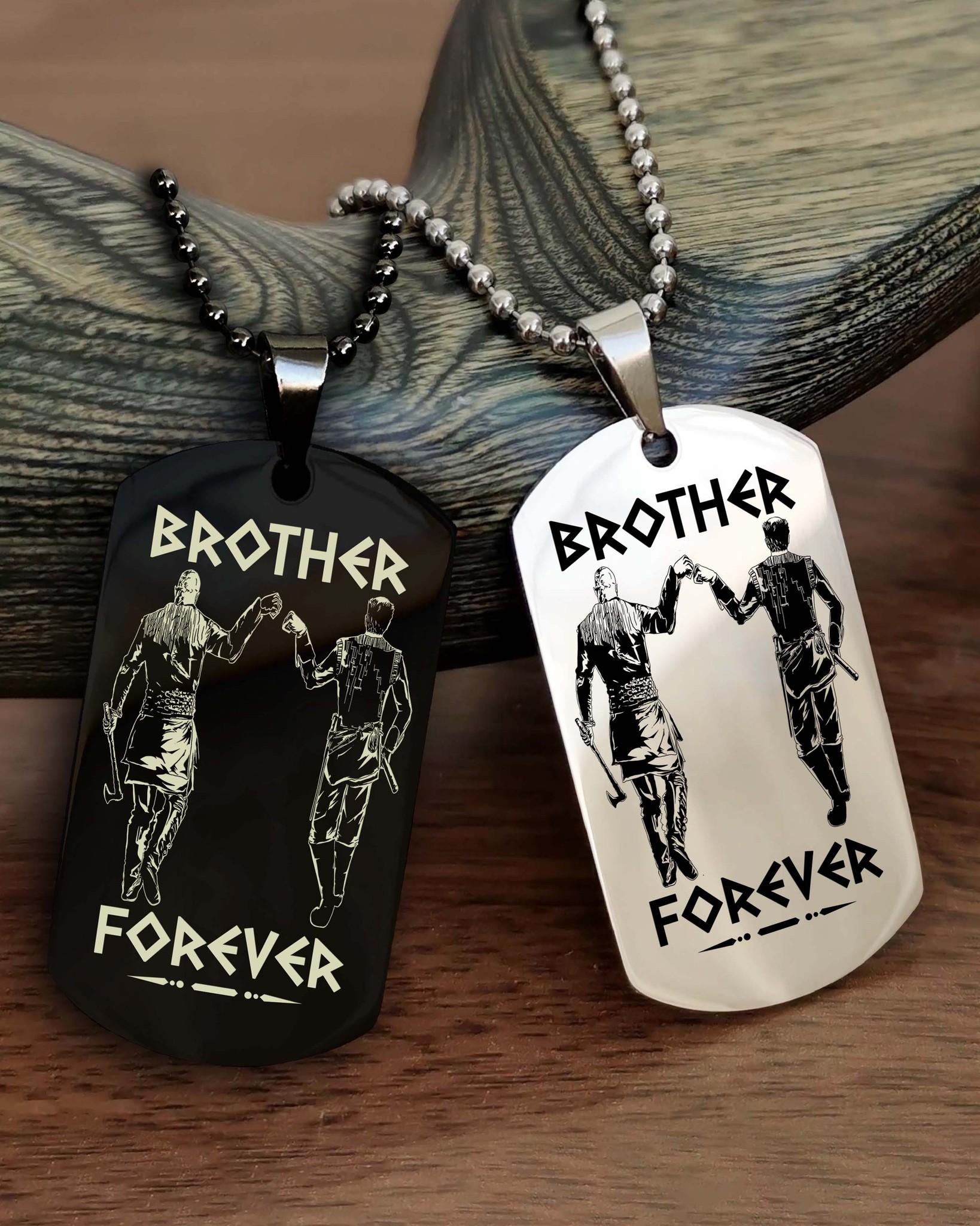 Viking dog tag for brothers