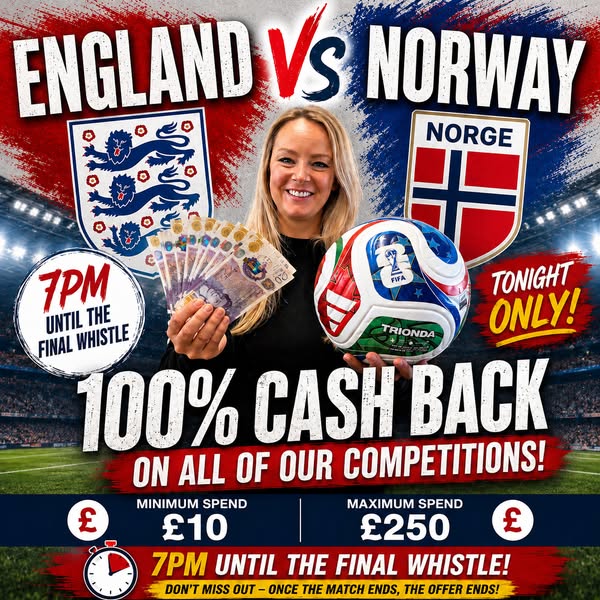 100% cash back on all competitions