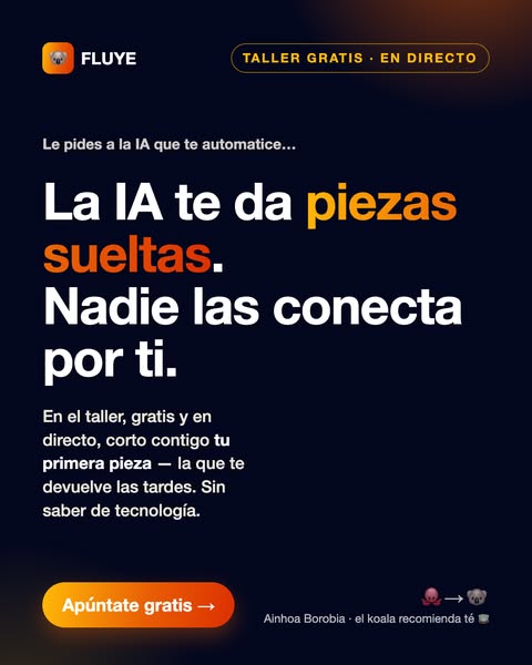 Taller gratis · domingo 27, 19h
