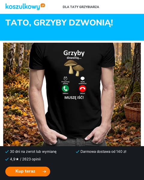 Grzyby dzwonią – męska koszulka
