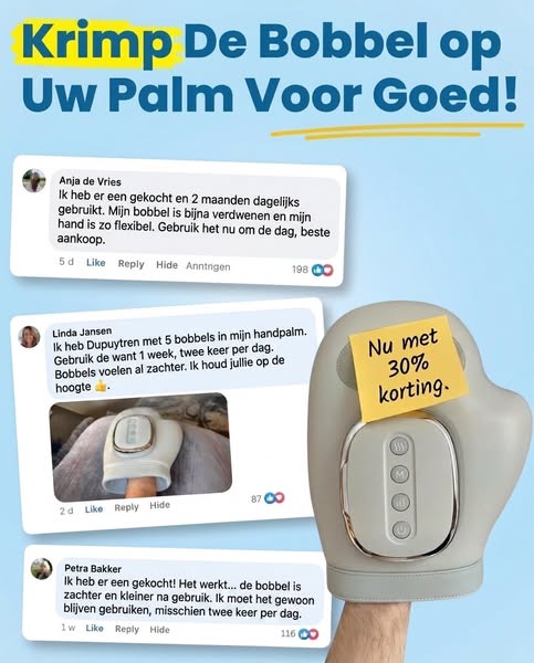 Merk je dat je vingers steeds stijver of krommer worden?