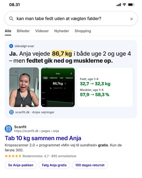Samme vægt. Mindre fedt.