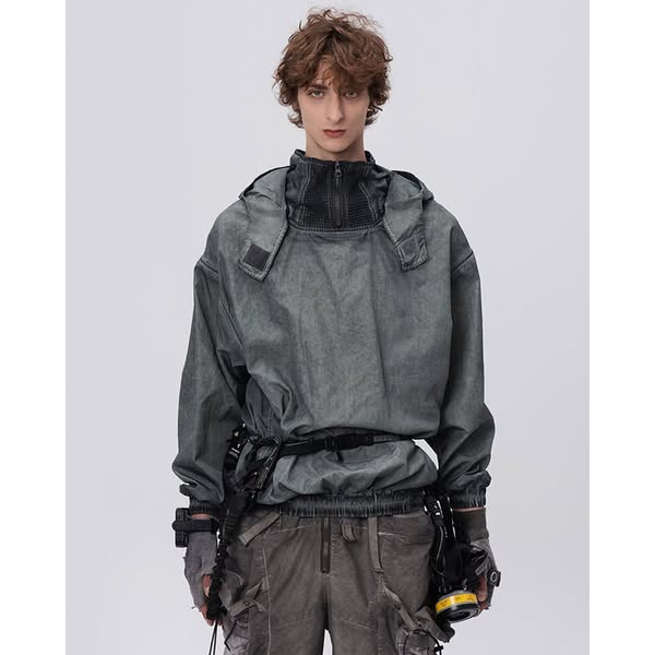 Wasteland Dye-Dirty Anorak Pullover Jacket