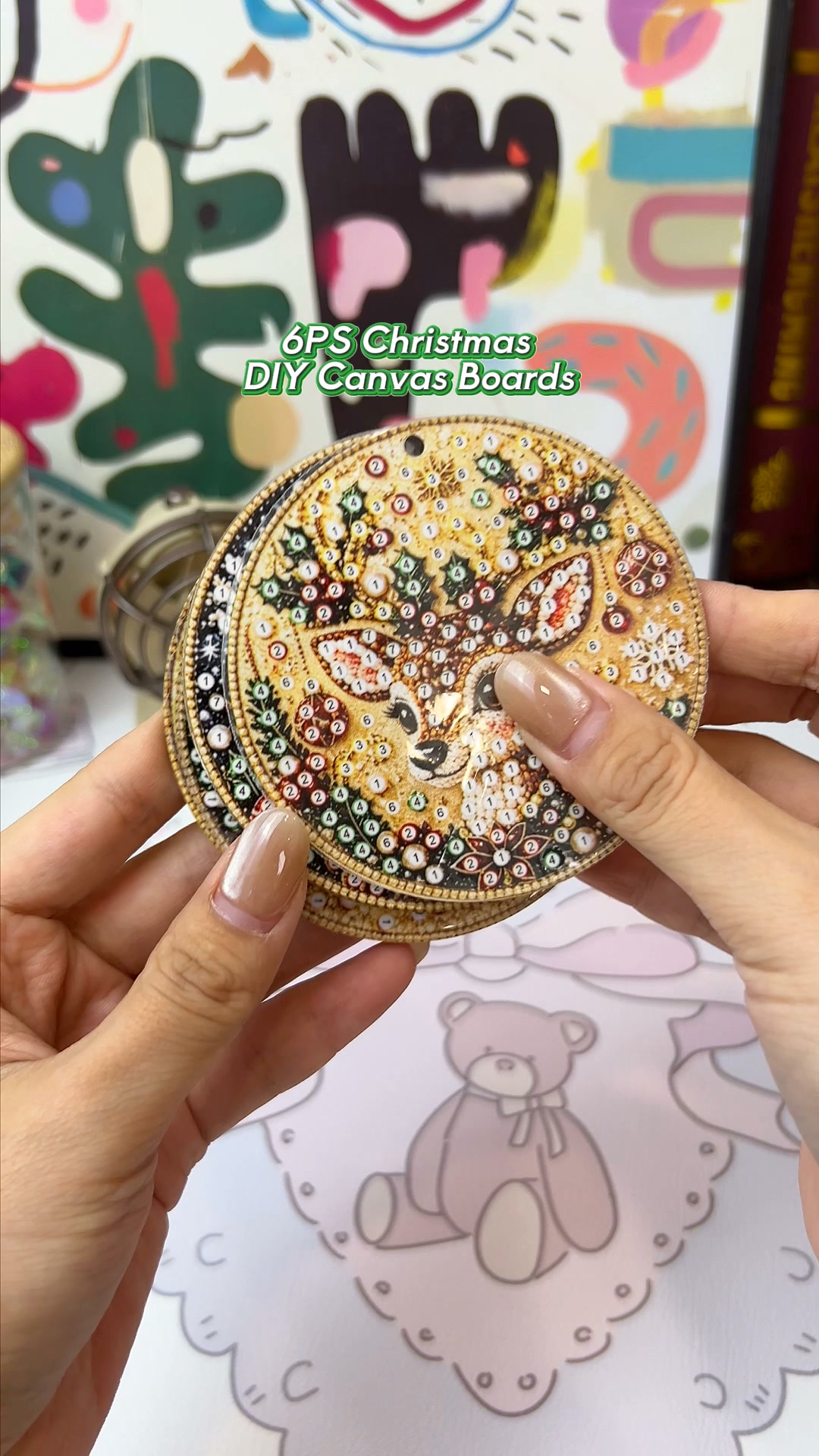 Christmas DIY Pearl Diamond Painting Ornaments Kit – Xmas Tree Hanging Pendant