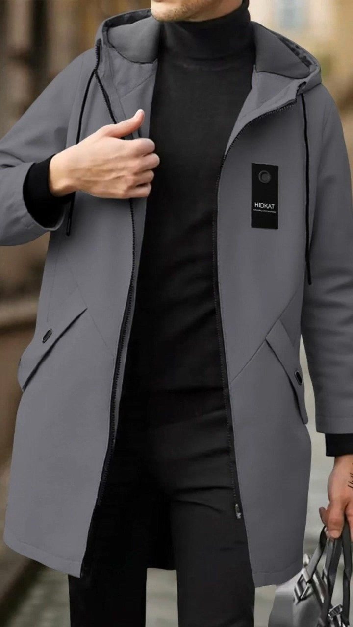 Elevated Everyday Style | Men's Mid-Length Hooded Windbreaker Trench