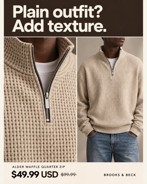 Alder Waffle Quarter Zip - Now $49.99