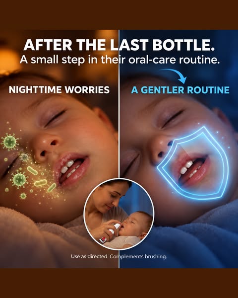 Two sprays. No rinsing. They stay asleep.
