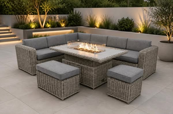 Santa Monica Luxury Edition with Rise & Fall Fire Pit Table (Right Sid