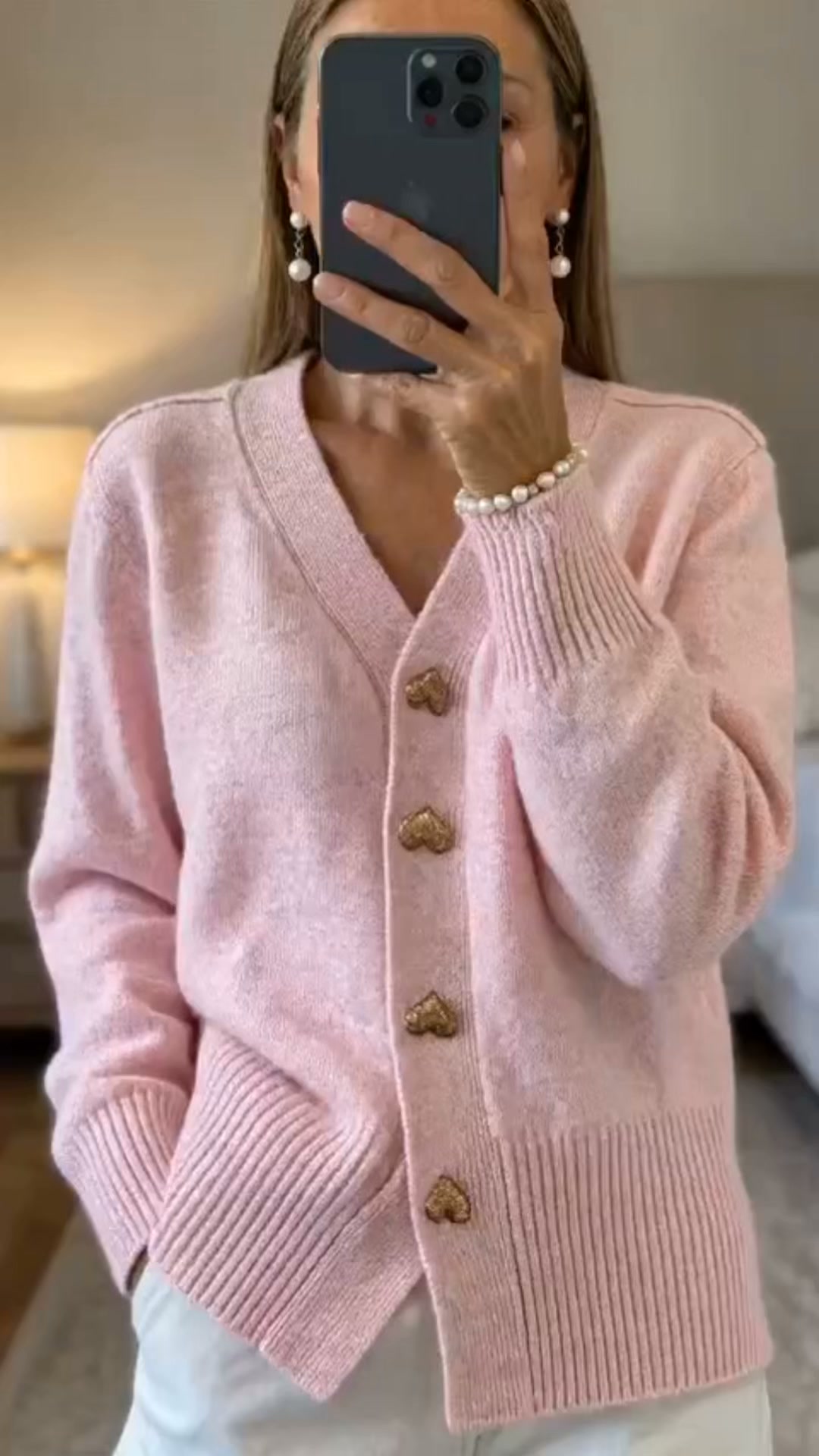 Cardigan Donna con Bottoni a Cuore