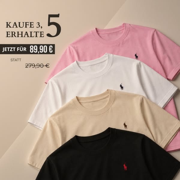5 T-Shirts für 89,90 €