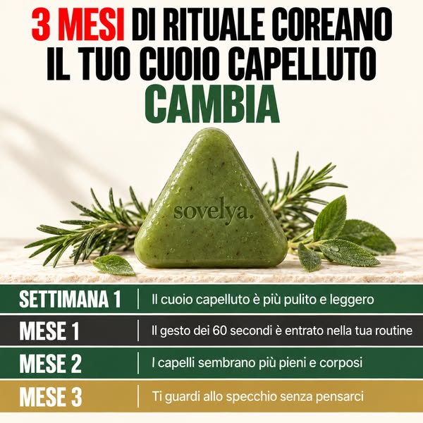 Sapone Coreano per la Crescita dei Capelli — Ferma la Caduta con 12 Erbe