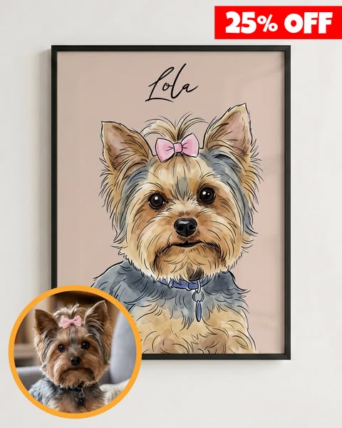25% OFF Custom Pet Portraits