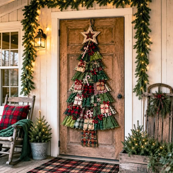 DIY Oversized Patchwork Christmas Tree Door Hanging Kit — Beginner-Friendly Quilted Holiday Decor | Complete Tools & Guide - Christmas / A