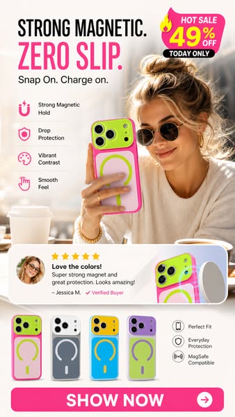Magnetic Contrast Color Phone Case