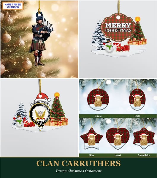 Clan Carruthers Tartan Ornaments