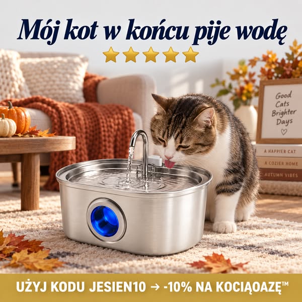 10% z kodem JESIEN10 Twój kot zasługuje na lepszą wodę