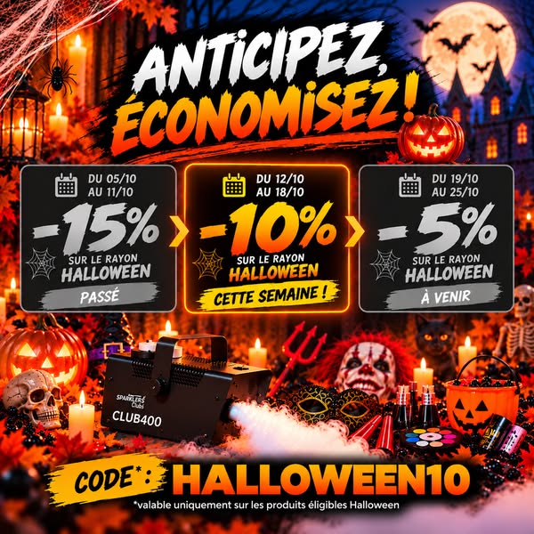 Offre Flash -20% Halloween jusqu'à dimanche