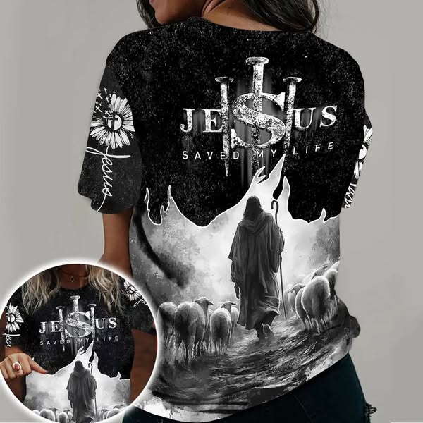 Jesus Save My Life 3D Christian Apparel, Faithful Shepherd 3D Christian 3D All Over Print T-Shirt And Hoodie, Christian 3D Apparel, Sunflowe
