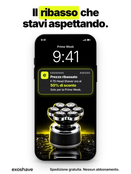 Approfitta oggi del 50% di sconto su Exoshave.