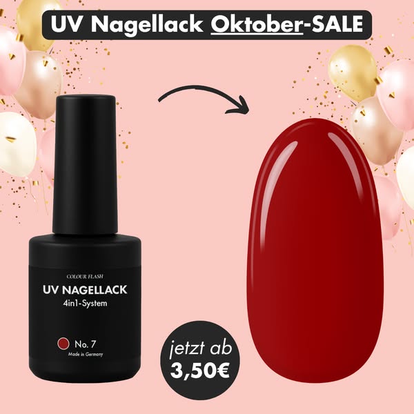 Jetzt: UV Nagellack 4in1 - Oktober-Flash-Sale (Farben ab 3,50€) bei Colour Flash